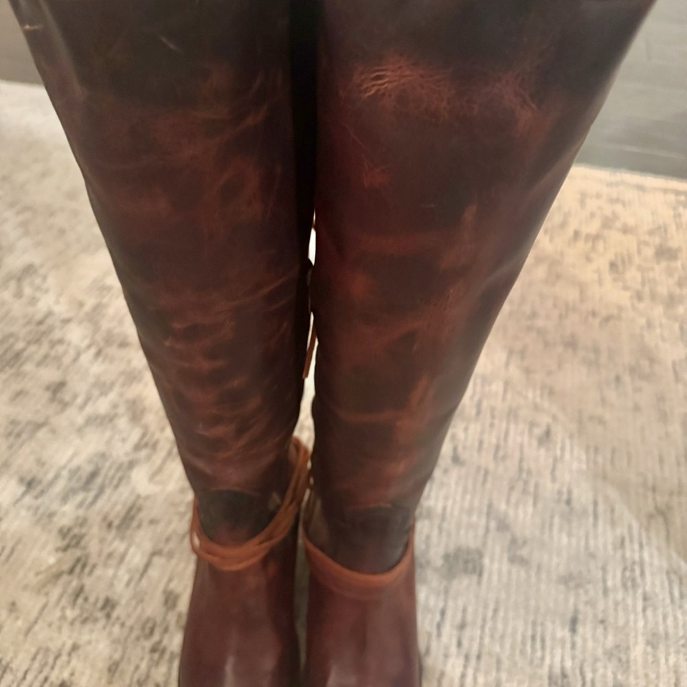 NEW Freebird Brown and Tan Leather Knee-High Boots. - Picture 6 of 7
